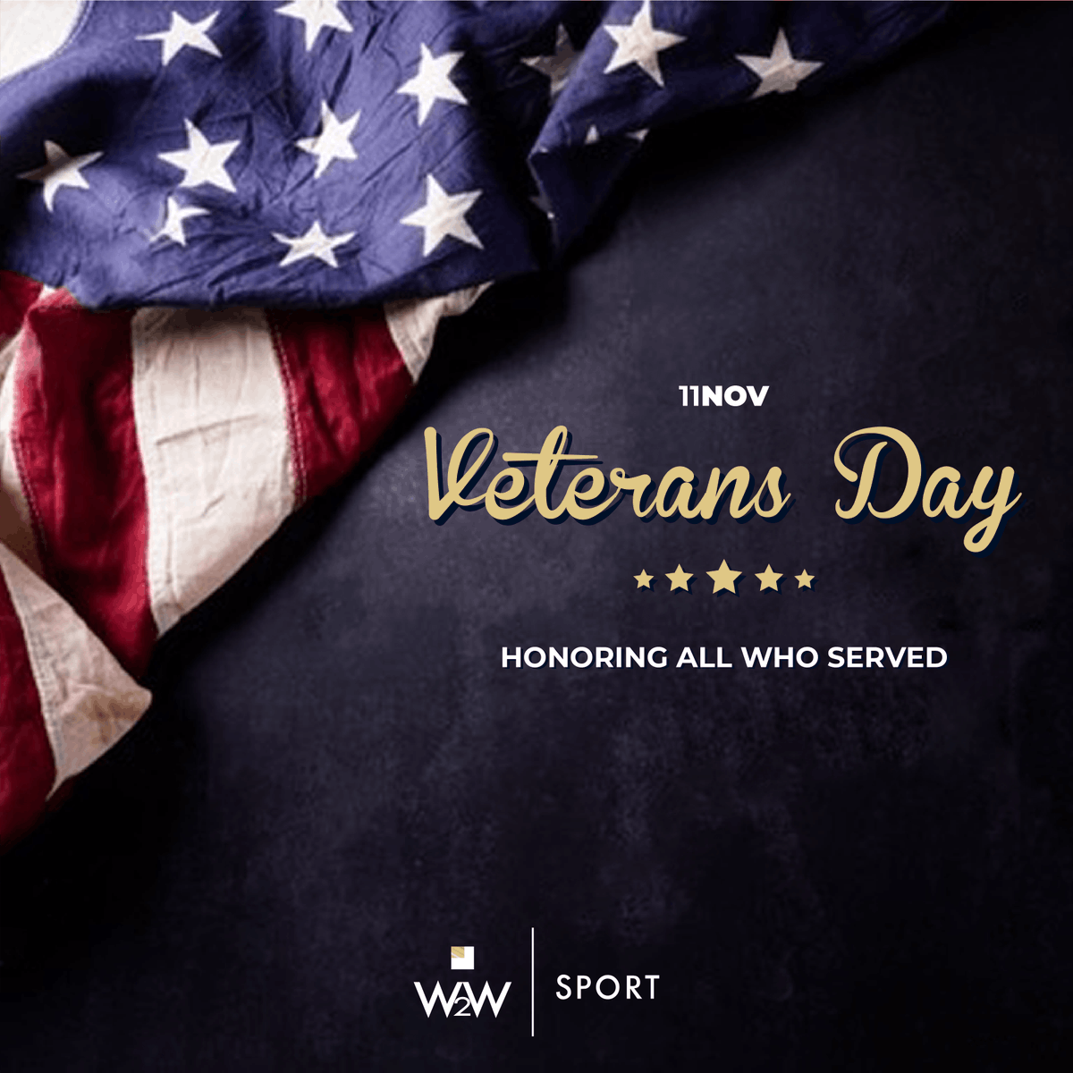 w2wsport's tweet photo. November 11th - Veterans Day!

Honoring all who served 🎖️🇺🇸

#W2Wsport 

#VeteransDay https://t.co/qHHozzMRC6