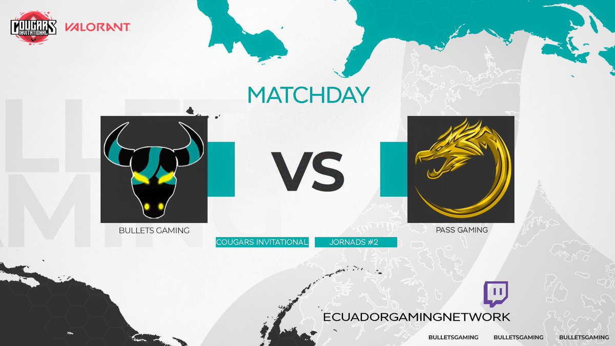 BulletsGamingOF's tweet photo. #Valorant • ¡GAMEDAY!

El día de hoy continuamos con la jornada dos de fases de grupos del #CougarsInvitational por @CougarsTeamEC

Hoy tenemos un duro encuentro vrs @PassGaming_ 

Ven a ver la transmisión!
📺 https://t.co/QGJGX5VCtq https://t.co/cvCYJjHcpn