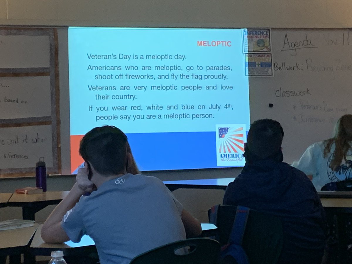 Huff_teach's tweet photo. Happy Veteran’s Day! Ss built schema around the the history of Veteran’s Day while practicing making inferences! We had great discussions about veterans in their family, giving them honor and sharing my own experience.  A win-win! @GVNMSEagles #ArmyStrong https://t.co/o64BRrRNfE