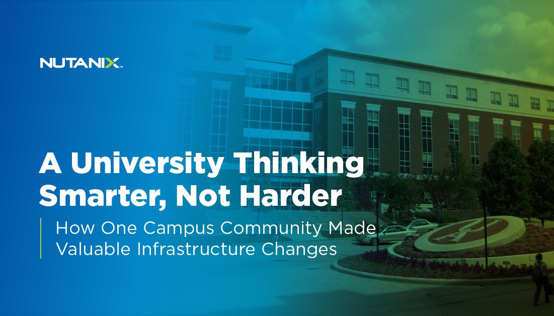 nutanix's tweet photo. "One of the best benefits of our new Nutanix system has been the way it supports our student learning environment."  

Learn how the University of Akron transformed its IT operations (and students' learning experiences) with Nutanix: https://t.co/SpVQ7xSjTt #NutanixStories https://t.co/YyIZgTBe4W