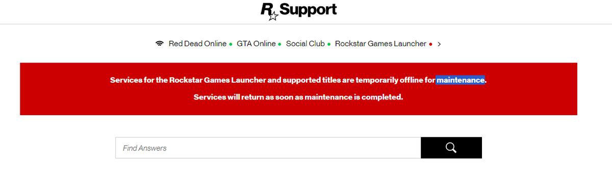 zman619's tweet photo. @Excallumbur_ @RockstarSupport Their website said its down for maintenance https://t.co/BXGjPdl8ml