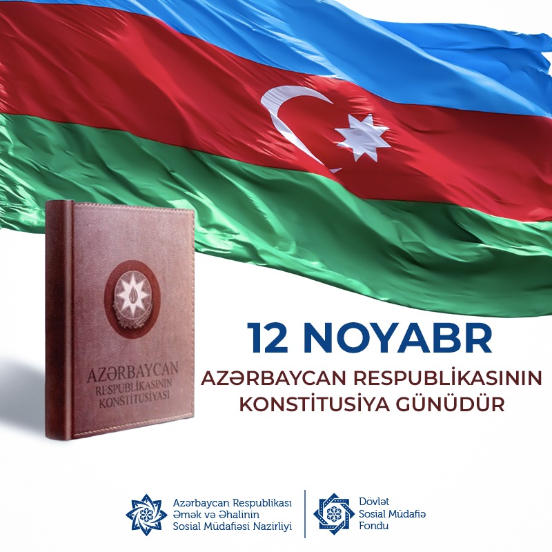 dsmfsosialgovaz's tweet photo. 12 noyabr Azərbaycan Respublikasının Konstitusiya Günüdür. Müstəqil Azərbaycanın Konstitusiyası 1995-ci il noyabrın 12-də keçirilmiş referendumda qəbul edilib. https://t.co/NeLbnHwhiq
