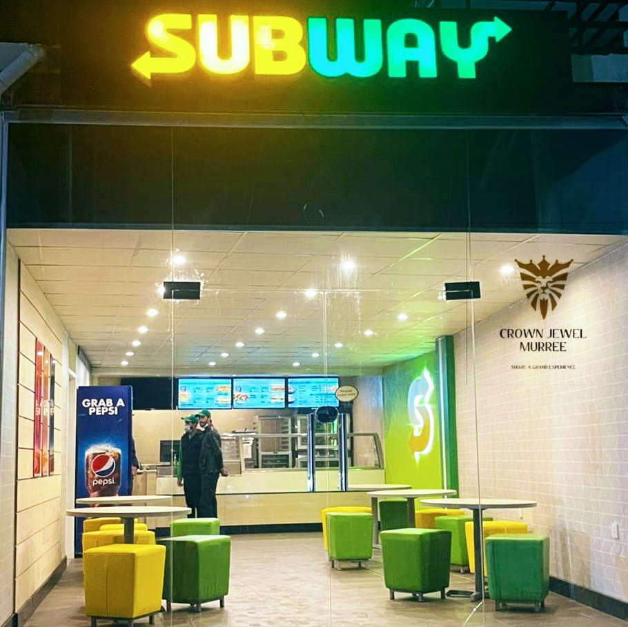 CrownJewel___'s tweet photo. We proudly announce the opening of the first-ever SUBWAY in murree! 
Now open in Crown Jewel Upper Jhika Gali Murree! 
The people of Murree can finally eat fresh with us at SUBWAY!
@SUBWAY
#EatFreshRefresh #FreshlyMade #fastfood #healthyfood #crownjewel #subway https://t.co/UVdU2DDrEZ