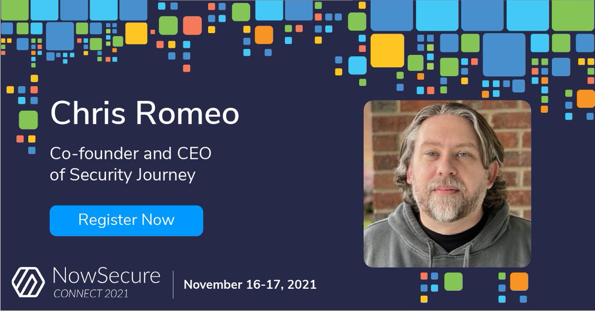 AppSecPodcast's tweet photo. Join @edgeroute at the most unique mobile #AppSec event of the year! With more than 30 sessions over 2 days, #NSConnect21 is your source for cutting-edge mobile AppSec and mobile #DevSecOps insight. https://t.co/tfvVXL6rJN
#ThreatModeling #SecurityJourney #NowSecure https://t.co/9wo73rIi8Z