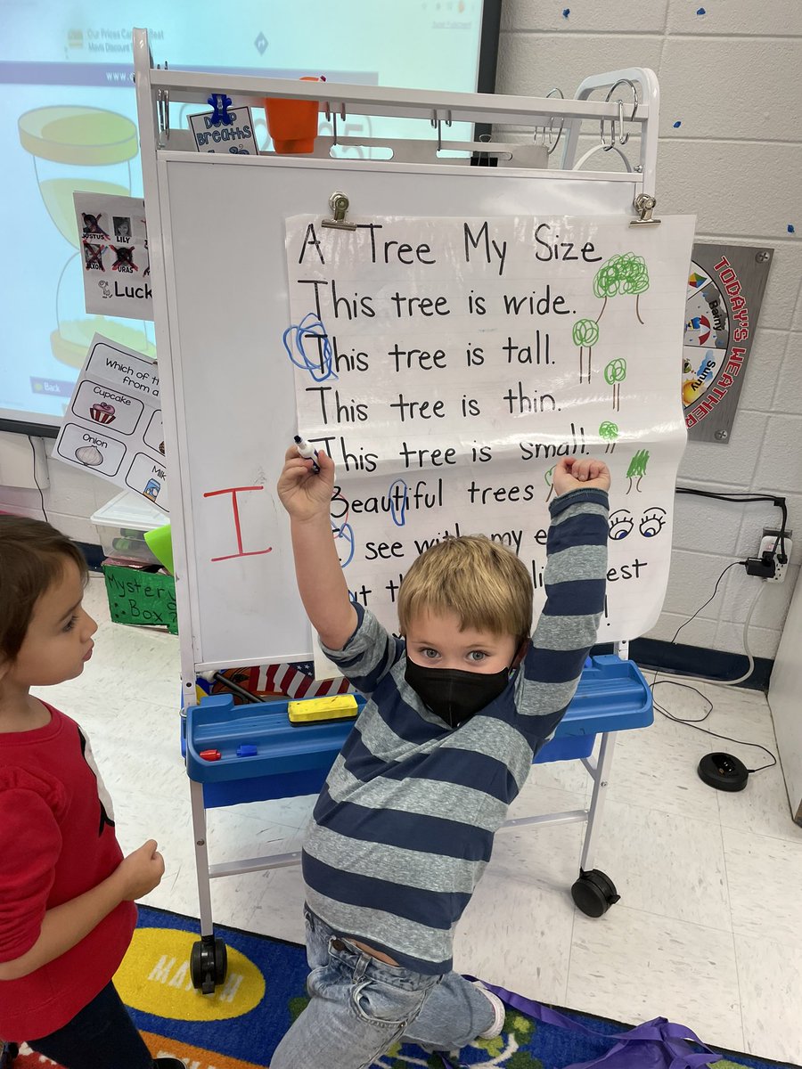 prekpalms's tweet image. Today we practiced writing our names and identifyinganf circling letters in our poem “A Tree My Size” #treestudy #laceypop #namepractice