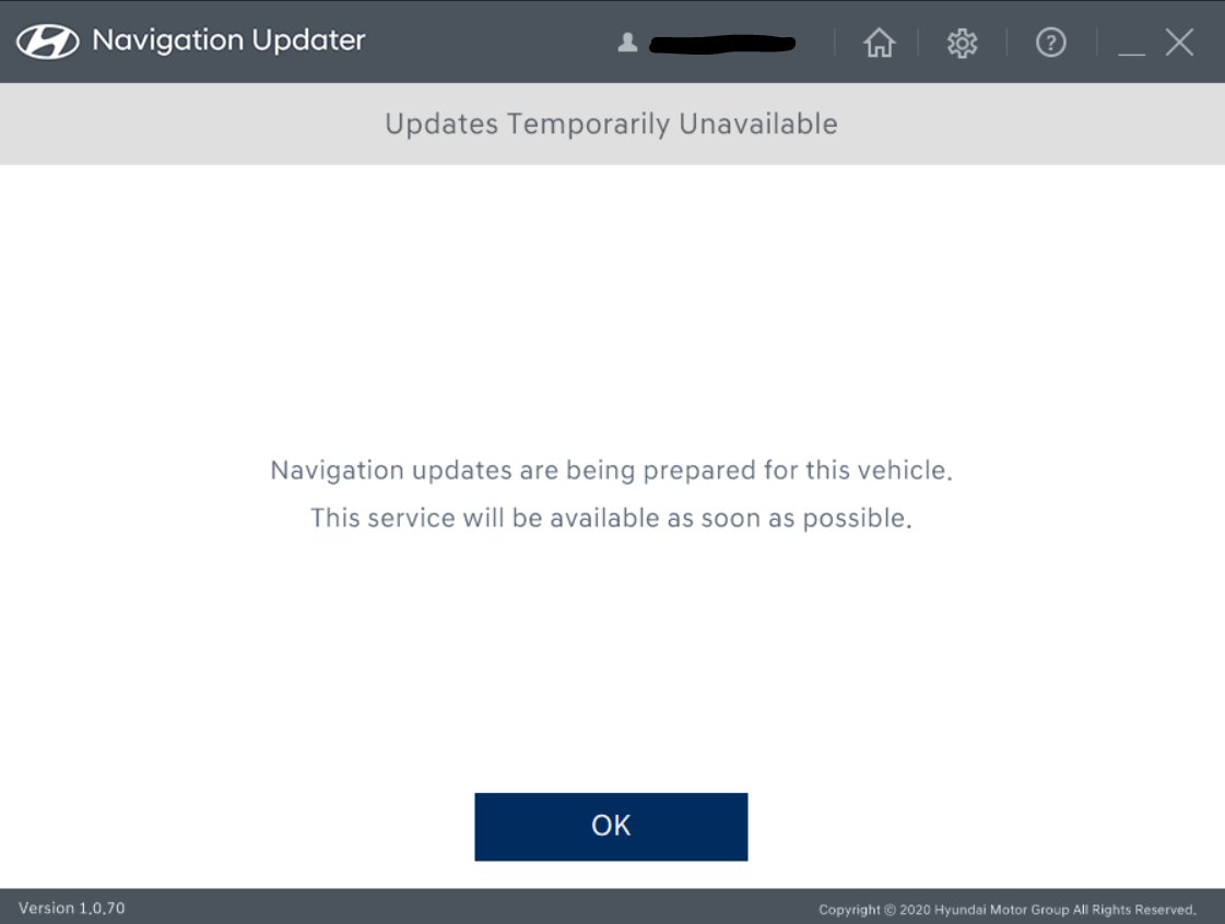 alter40's tweet photo. @Hyundai I am trying to update my navigation since it since it is available for my 2021 Sonata Hybrid Limited, but I get this error every time I try to do the update. https://t.co/CMxpVmVmBh