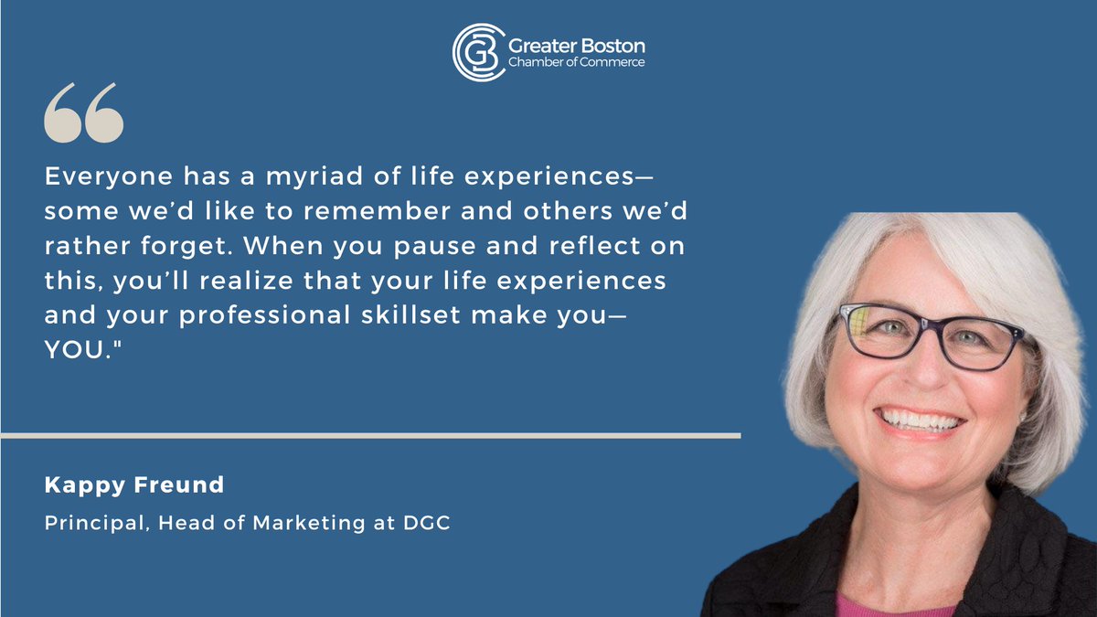 bostonchamber's tweet photo. 💡Everything you need to succeed is already within you! 

@KappyF of @dgc_advisors reminds us that it is never too late to successfully relaunch your career, using the experiences, skills &amp; relationships that you already have. 

Get inspired: https://t.co/EG6m8LwvSa https://t.co/2L1lY5Vwk4