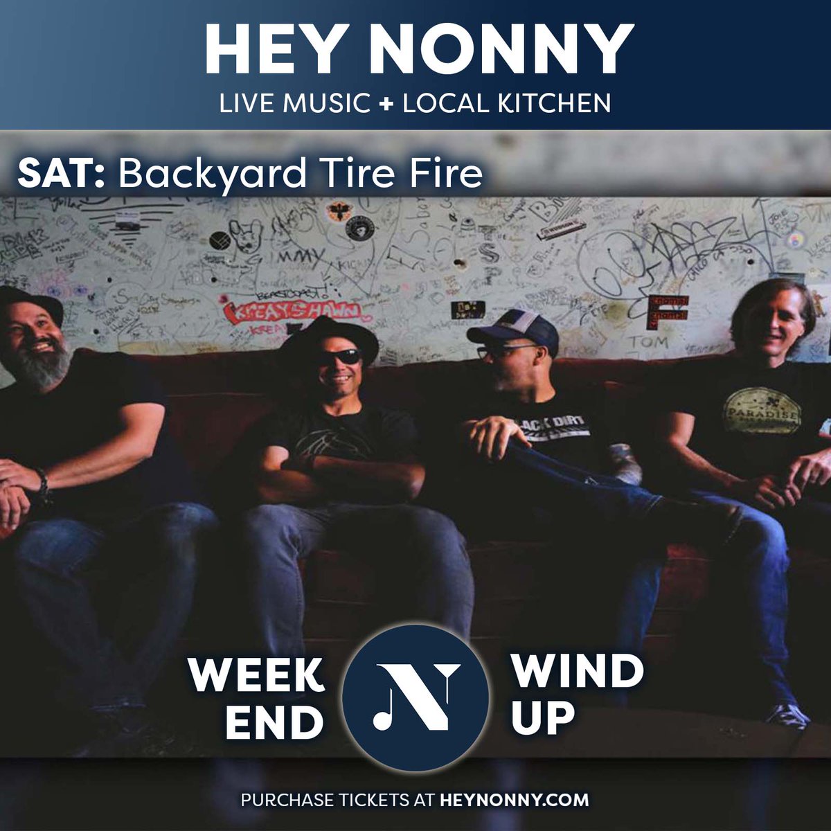 We have some exciting shows coming up this weekend! 📆  Check them out and buy tickets! Make your weekend plans at Hey Nonny!
FRIDAY NIGHT: Will Kimbrough bit.ly/3wxfqRc
SATURDAY NIGHT: Backyard Tire Fire bit.ly/3c2mUlI