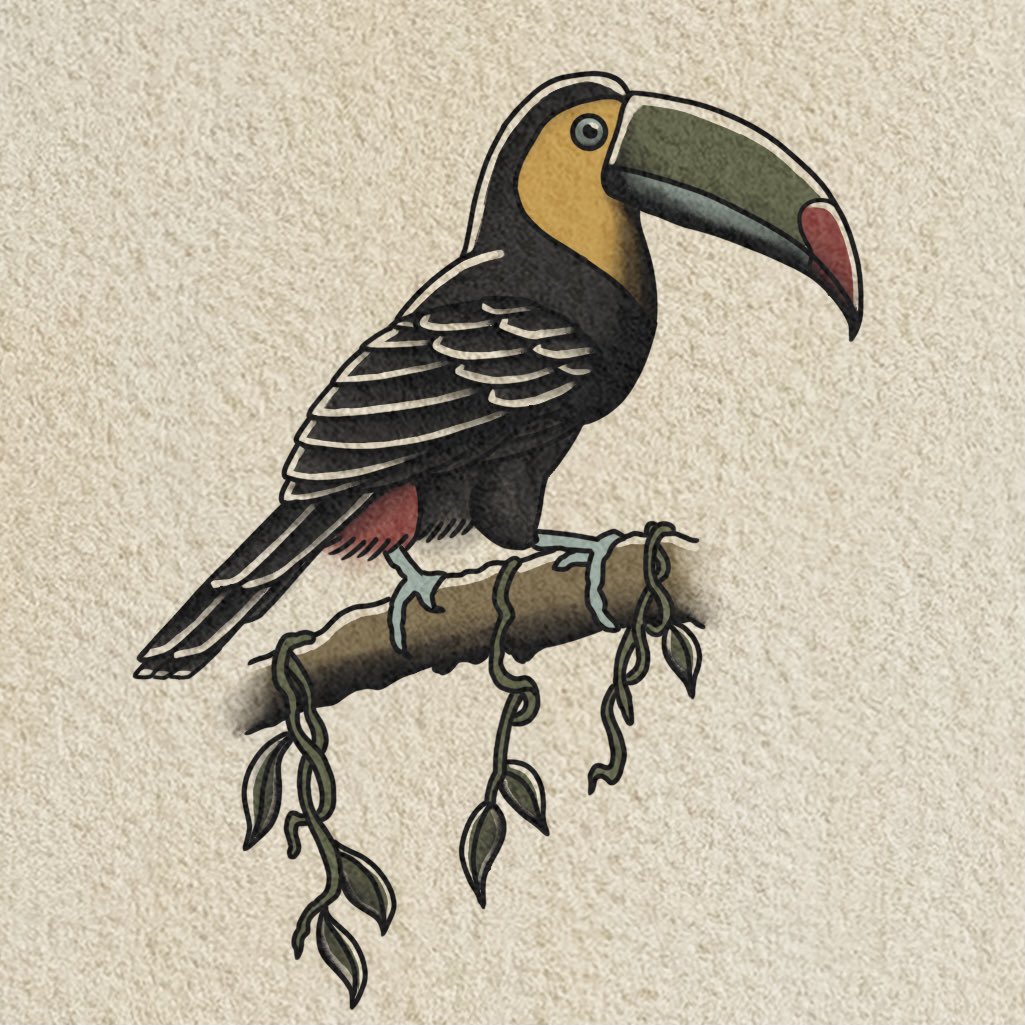 RichardWizard's tweet photo. Toucan - Some flash illustrated in @procreate 
#procreate #procreateart #digitalart #illustration #drawing #tattoo #tattooart https://t.co/ZpyXMAREP3