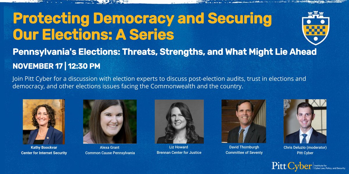 Looking forward to wrapping up our Protecting Democracy series with a panel of elections experts discussing elections issues facing the Commonwealth. We hope you'll join us on Nov 17th! Register here: bit.ly/3bU9Te5