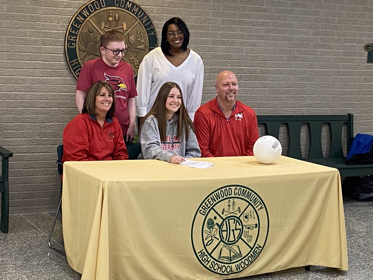 GreenwoodSupt's tweet photo. Signing day for some of our student athletes: Melia, Anna, and Jackson. Congratulations- we are proud of you!  @Gwoodathletics @GHSWoodmen https://t.co/igj9uzsUlQ