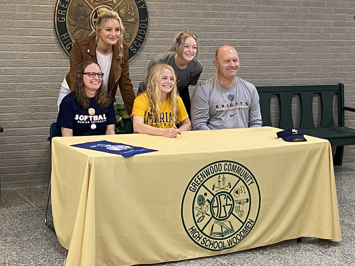 GreenwoodSupt's tweet photo. Signing day for some of our student athletes: Melia, Anna, and Jackson. Congratulations- we are proud of you!  @Gwoodathletics @GHSWoodmen https://t.co/igj9uzsUlQ