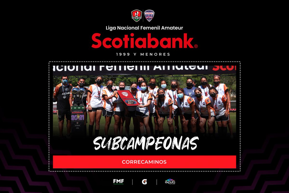 SectorAmateur's tweet photo. #LNFAS | Muchas felicidades Correcaminos  👏🏻 por ser Subcampeonas 🥈 de la Liga Nacional Femenil Amateur Scotiabank en la categoría 1️⃣9️⃣9️⃣9️⃣ y menores.

#DondeNaceLaPasión #FMFPorNuestroFútbol @ScotiabankMX @ScotiabankFC @gatorademex @epuraoficial https://t.co/4NboxdctJz