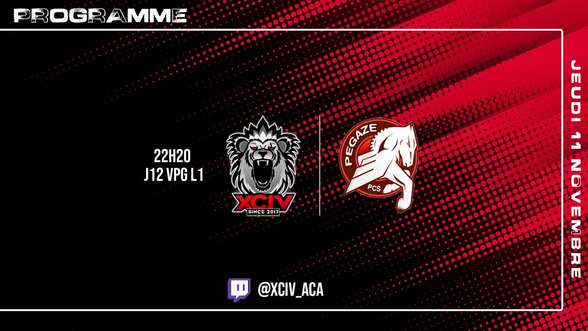 EsportXCIV's tweet photo. 🔴 Match of the day &amp; Lineup ⚫

🏆 @VPGFrance_  Ligue 1 🇨🇵

🆚️ @PCSPegaze https://t.co/MrDw4r6iZf