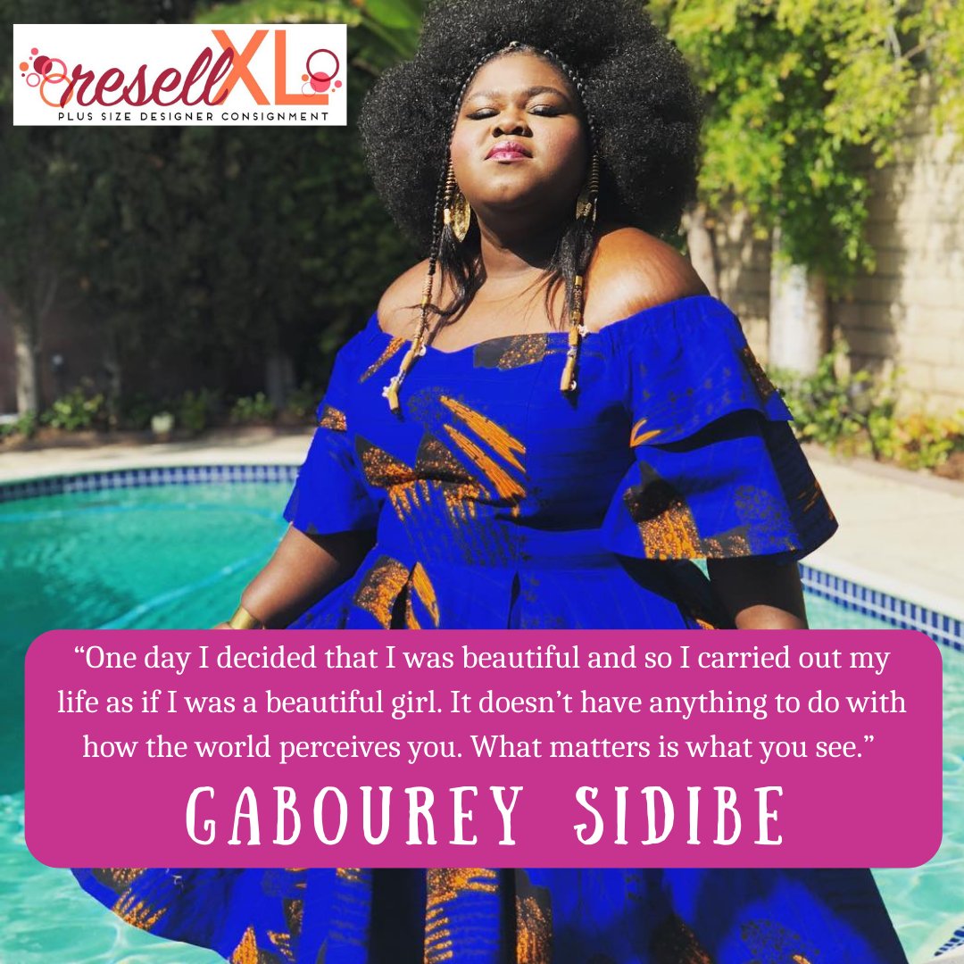 ResellXL's tweet photo. We’re obsessed with this quote from Gabourey Sidibe. Such a good positive reminder to start out a new week 🤩
.
.
#thoughtfulThursday #plus #plussizeclothes #curvygirl #bodypositive #curvystyle #fullfigured #stylehasnosize #loveyourbody #beautiful #beyou #styleblogger #ootd https://t.co/TBWRU9fTZx