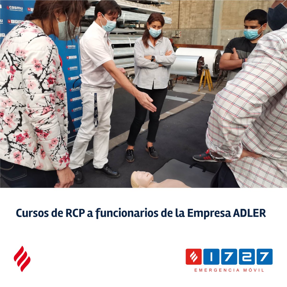 casmuoficial's tweet photo. 📅 El 10 de Noviembre se realizaron cursos de RCP a Funcionarios de la Empresa ADLER.
Organizada por Casmu encabezada por el Dr. Álvaro Arigón. 

Por contrataciones comunicarse:
Tel.: 2 4873710 / 099 912914
decasmuempresa@casmu.com
@jjareosa @RaulGermanRodri 
.
.
#CursoRCP
#casmu https://t.co/KVwYHl5wKk