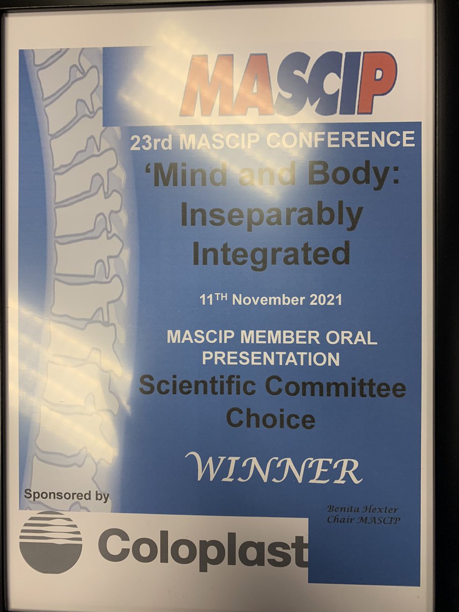 kafpsych's tweet photo. Super proud to have presented the results of our #mentalhealth work with @spinalinjuries today at the @MASCIPofficial conference. Even more delighted that the scientific committee found it as impactful as we had hoped #presentationwinner. @PbrPsych @M_TilleyPsych @UniRdg_Psych https://t.co/PfzNsB6Uv5