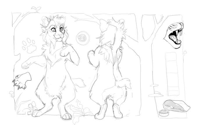 WIP for a big frickin reference sheet that I'm so excited to be working on. 