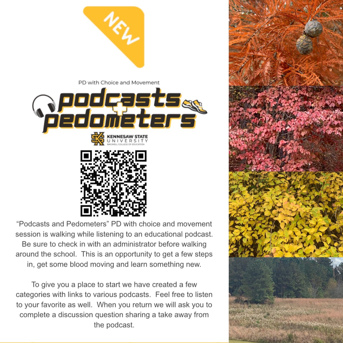 dyerdesigner's tweet image. Loved everything about our @pcstecheds training today, especially being able to take in the fall colors with #podcastsandpedometers Thanks @nisapeek and @itechcrocker !!! @ksuiteach @pauldingboe