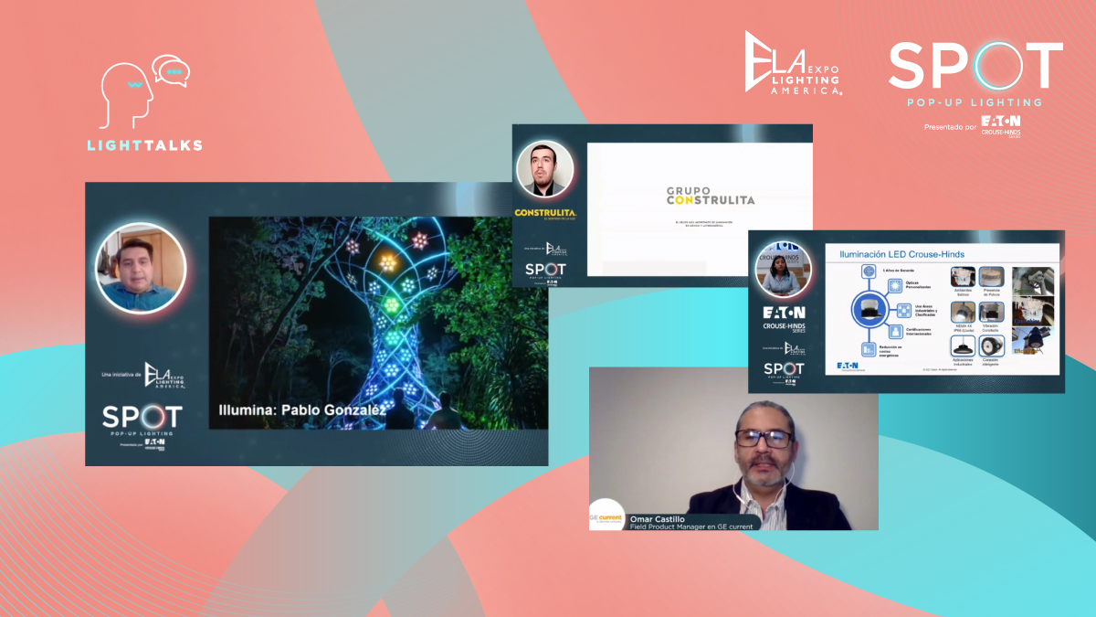 ExpoLightingA's tweet photo. Cerramos el último día de #LightTalks online en la compañía de grandes expertos que nos brindaron insights sobre los caminos que está tomando la industria de la iluminación. ¡Gracias por ser parte de SPOT! https://t.co/Jh2jiRzzuw