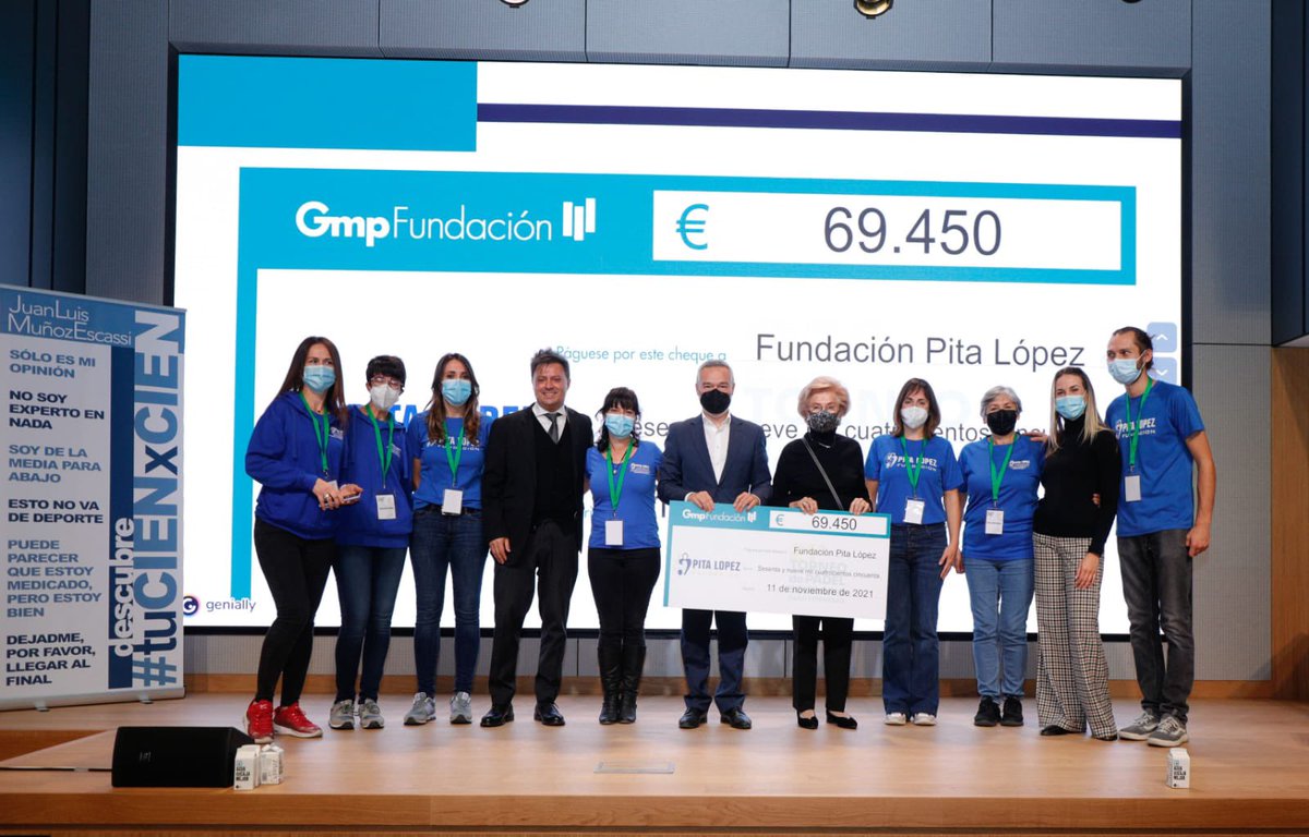 FundacionGmp's tweet photo. Fundación Gmp entrega 69.450 euros recaudados en el 21 º Torneo de Pádel Solidario para Empresas para la puesta en marcha de un centro de rehabilitación para menores con daño cerebral adquirido de @fundacionpita ¡Gracias a las empresas patrocinadoras y colaboradoras! https://t.co/yjOote3jHI