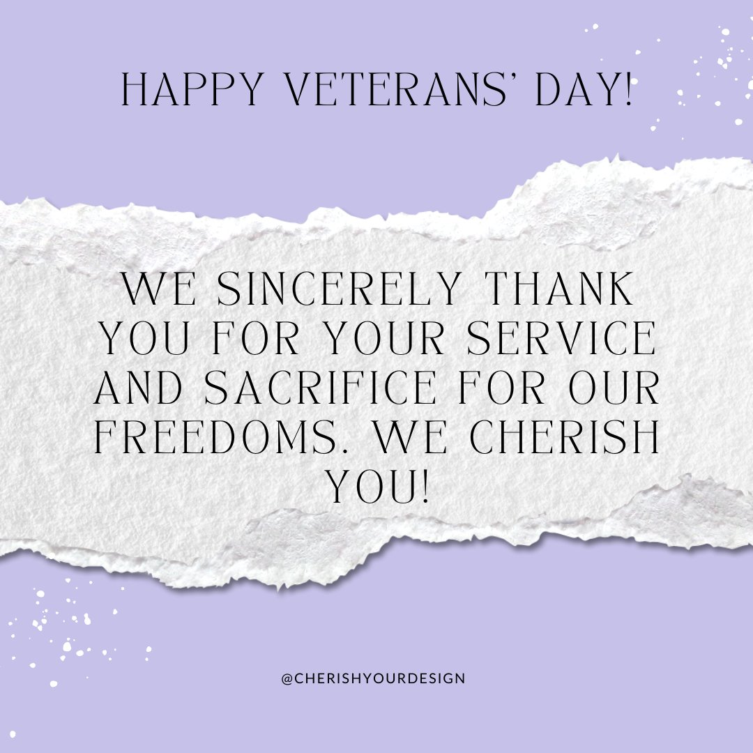 cydesign_llc's tweet photo. We thank and honor our Veterans today for their sacrifice to ensure our freedoms and safety. We celebrate you, we cherish you, and again, we thank you!

Happy Veteran's Day!

#veteransday #veterans #honor #sacrifice #freedom #service #celebratingourveterans https://t.co/IzSsDEc4rE