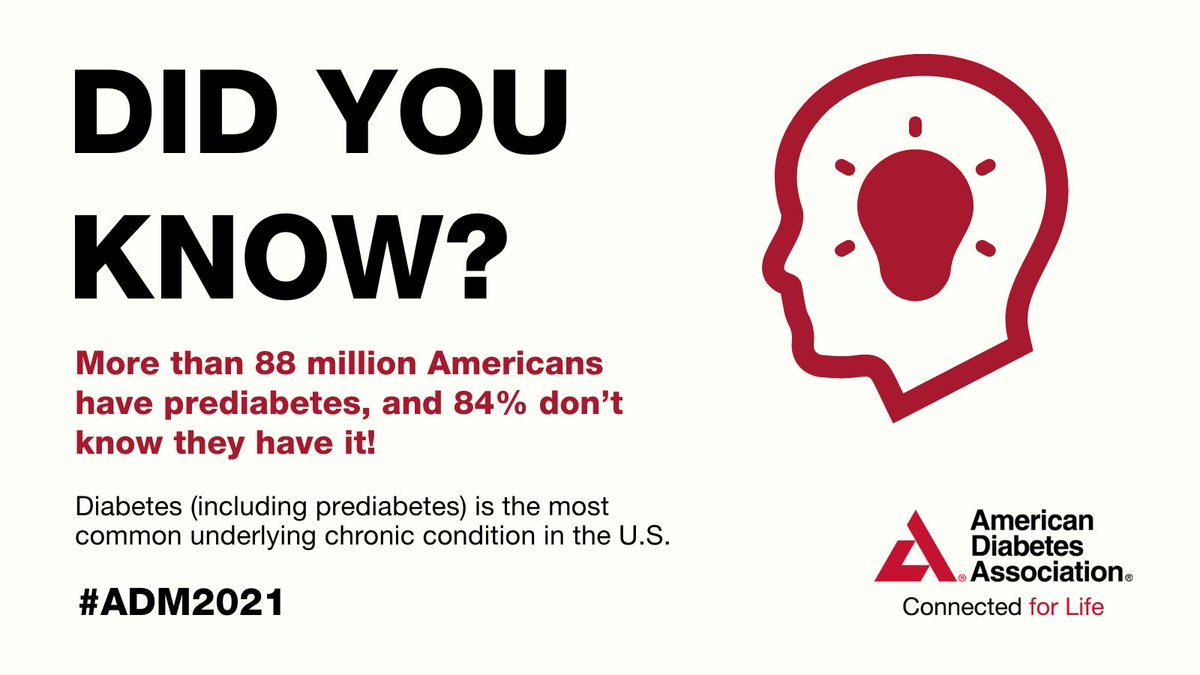 #DYK: #Prediabetes is THE most chronic underlying condition in the US, according to @amdiabetesassn? Take the next big step and learn more by visiting diabetes.org/ADM1 #ADM2021 #TheBigStepUp <a href="/ADA_Pubs/">ADA Professional Publications</a> #diabetesawareness