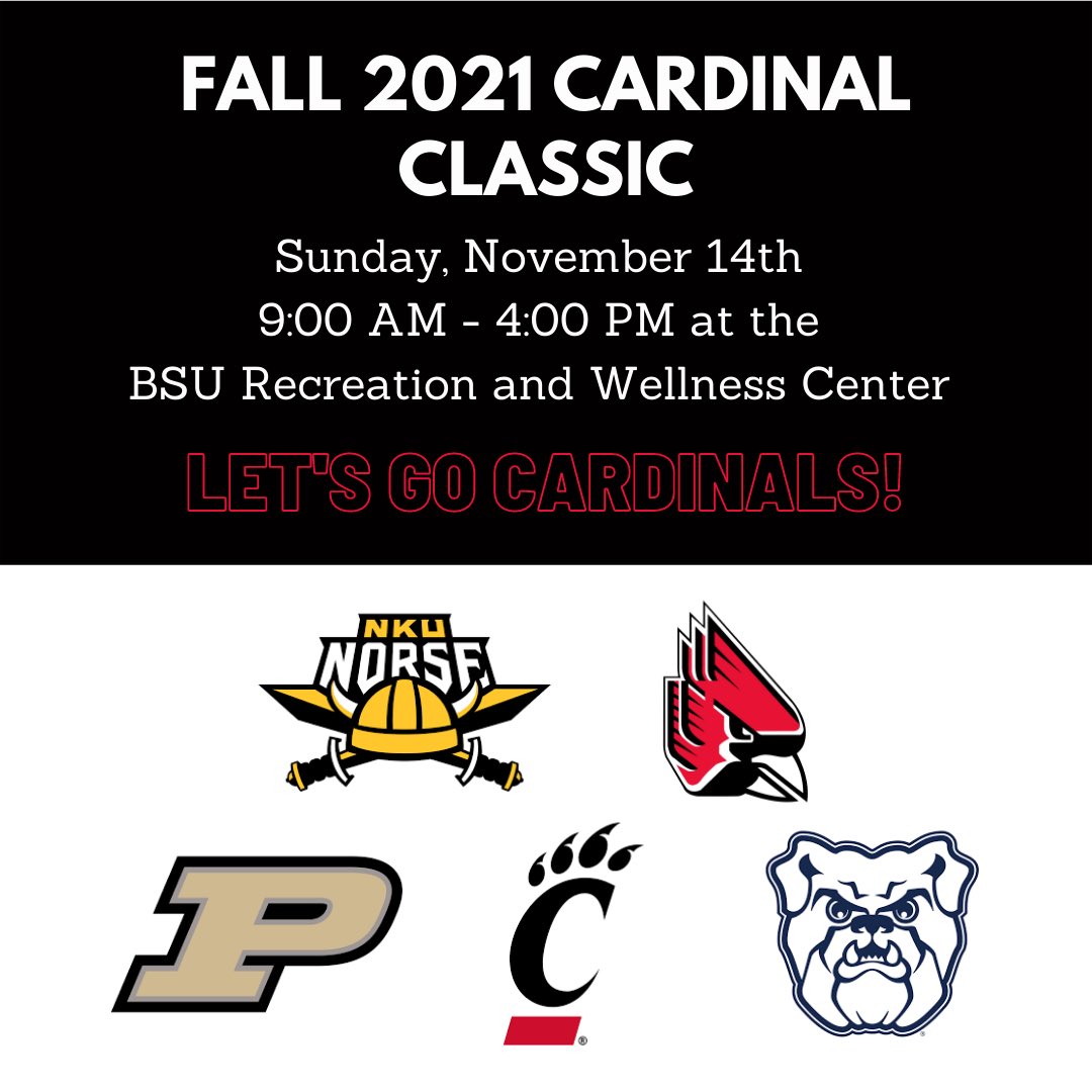 bsuwcvb's tweet photo. Come cheer on your Cardinals this Sunday at the rec center ‼️‼️ https://t.co/h7JidVzwI1