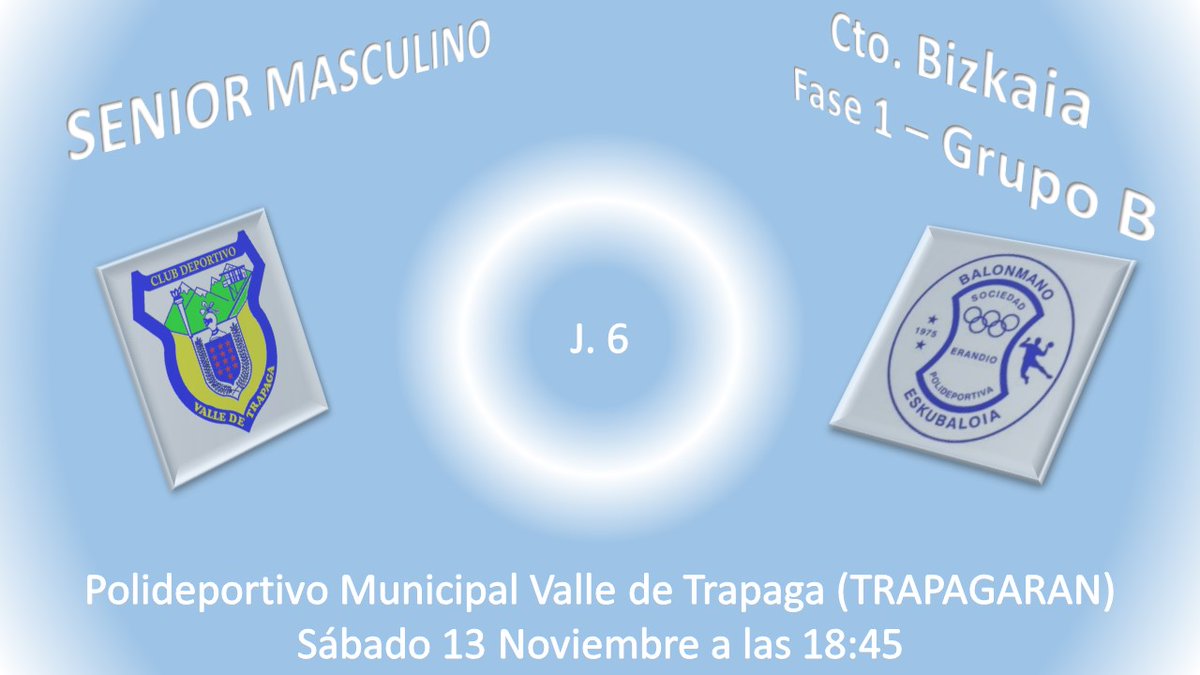 Sexta jornada de la Fase 1 de la liga Bizkaia 2021-2022.

<a href="/TrapagaranEskub/">Trapagaran Eskubaloia</a> vs <a href="/SP_Erandio/">SP Erandio</a>
Sábado 13 Noviembre 2021
#TrapagaranArena a las 18:45

#vamonosAtomos
#eskubaloiaBizkaia 
#somosErandio
<a href="/erandioinfo/">Erandio Info</a>
<a href="/Erandiokoudala/">Erandioko Udala</a>
<a href="/fvbm/">fvbm/bef</a>