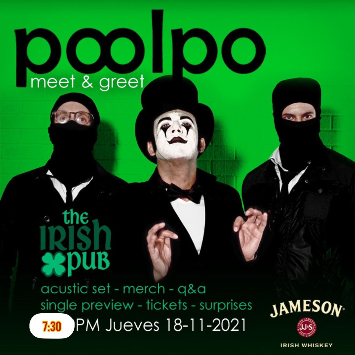 PoolpoMusic's tweet photo. 18-NOV - NO COVER Un encuentro con el público para hangear, preguntar, fotear.
Venderemos mercancía 
Presentaremos la premezcla del sencillo que sale en enero.
Y tocaremos algunas canciones del
Acústico #poolpo #poolpomusic #meetandgreet https://t.co/pYg0qg6Y5M