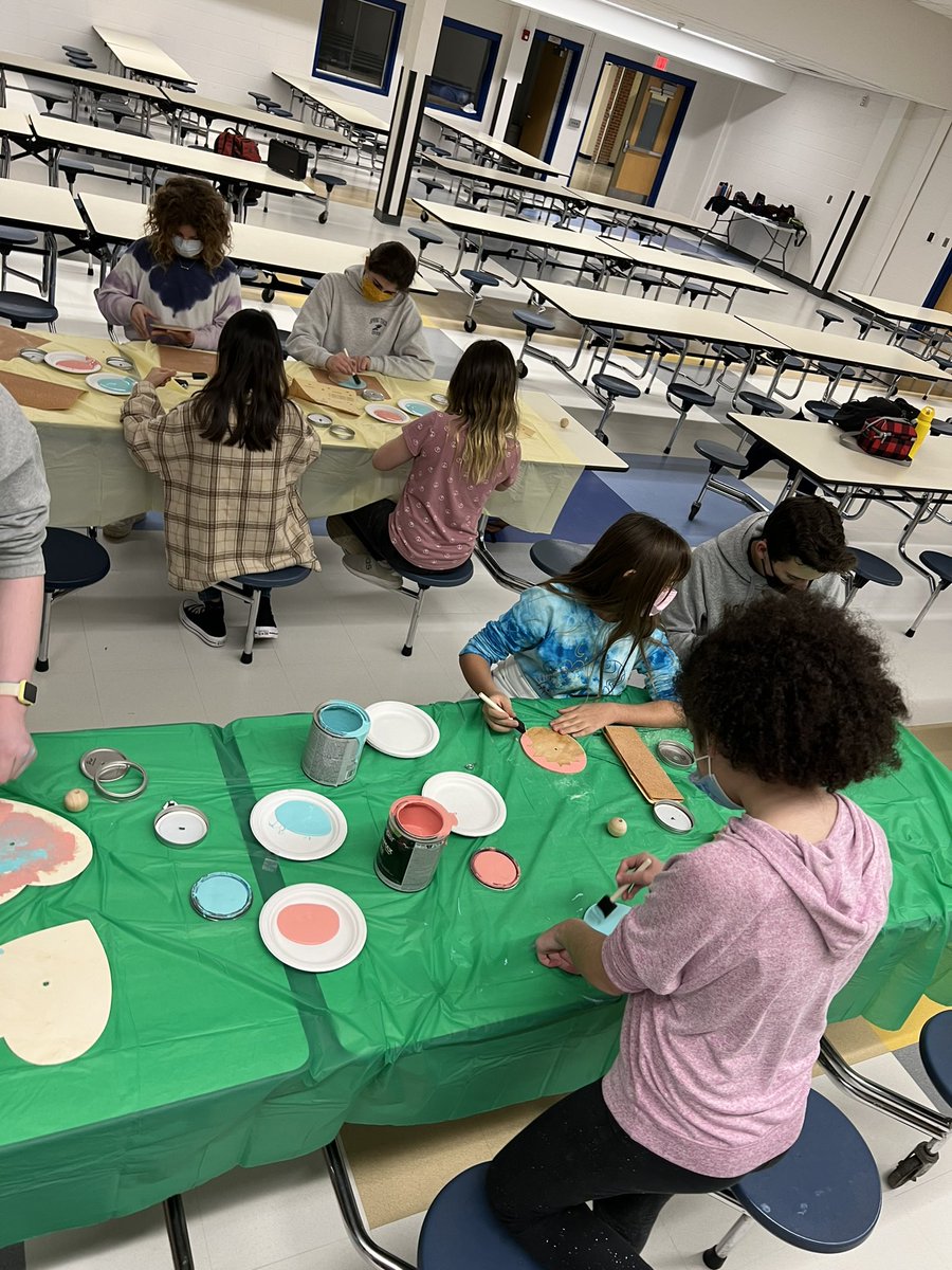 We started our bird feeders for the school courtyard today! We are using recycled wood from old cabinets, recycled plastic bottles and we painted them with leftover outdoor paint. We will put them together next week! <a href="/RSDsmithschool/">Smith Middle School</a> <a href="/CurriculumRSD/">Ramsey Academics</a> <a href="/drmatthewmurphy/">Matthew J.  Murphy</a>
