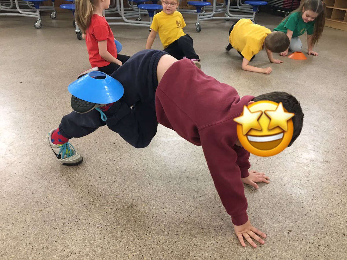 Balancing was made trickier when the children had to balance a cone on their balance positions! Y1 loved this game! @MertonSSP #INSPIRE #HaslemereCurriculum #PrimaryGymnastics