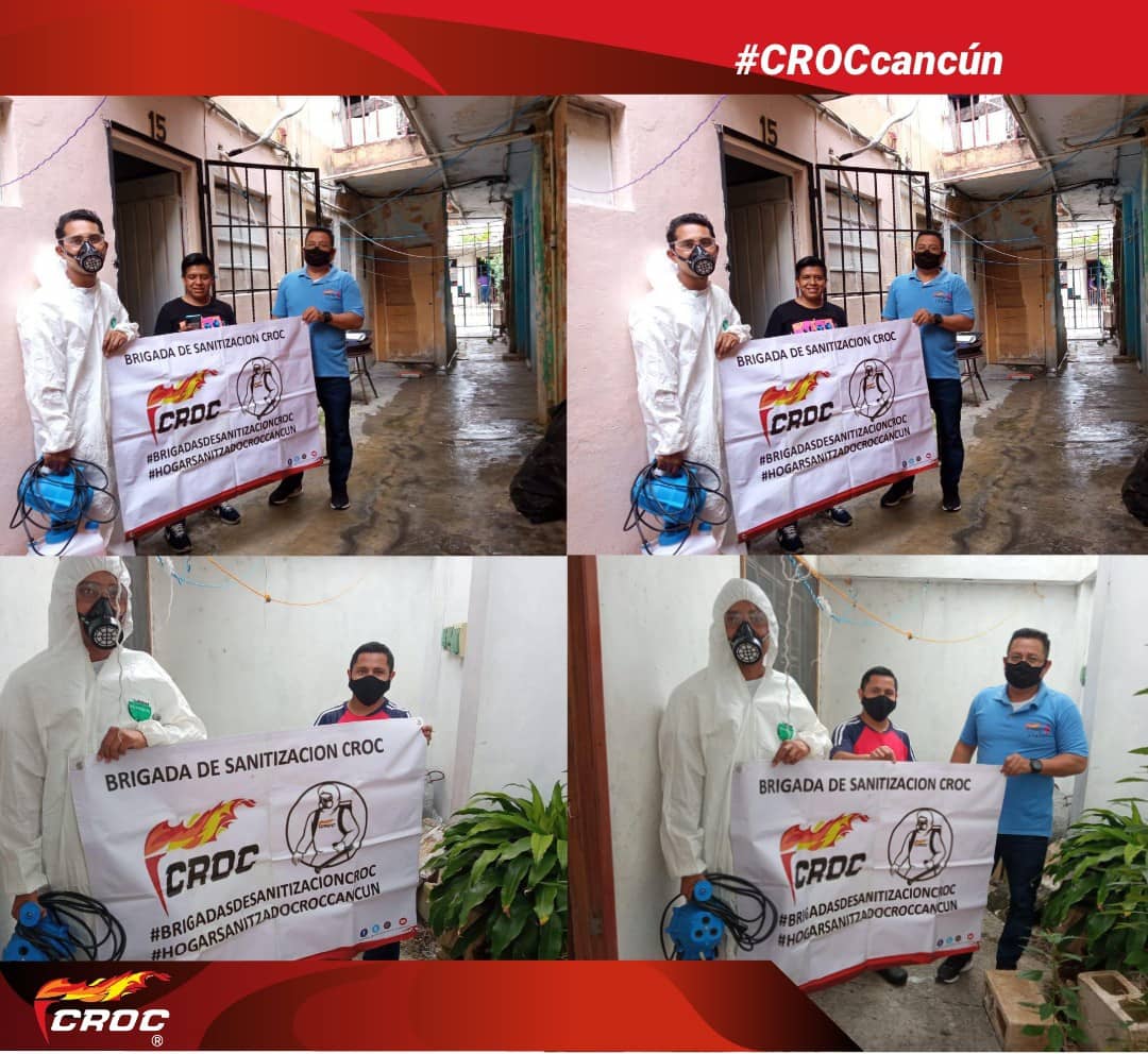 NaranjoEugenio's tweet photo. #Cancún | Llevamos nuestra brigada de sanitización de viviendas #croquistas a la Sm 64, con lo cual impulsamos las medidas de sanidad para evitar que sigan propagándose los contagios por #Covid19.
@CROC_Nacional
@CrocCancun https://t.co/QTJLmGKbnh