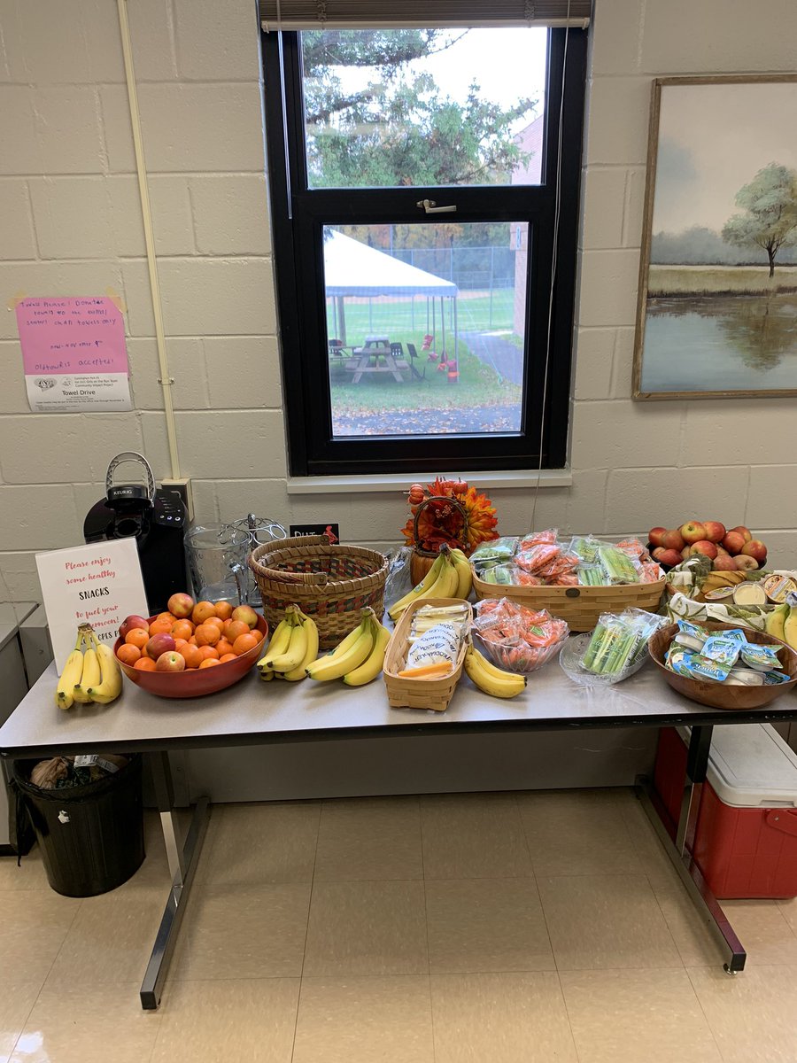 CPES_AP's tweet photo. @cpespta Thank you to our amazing PTA for providing healthy snacks to our staff today. We have the best PTA! #CPESbelieves #smallschoolbigheart https://t.co/mz3nWA0Dn9