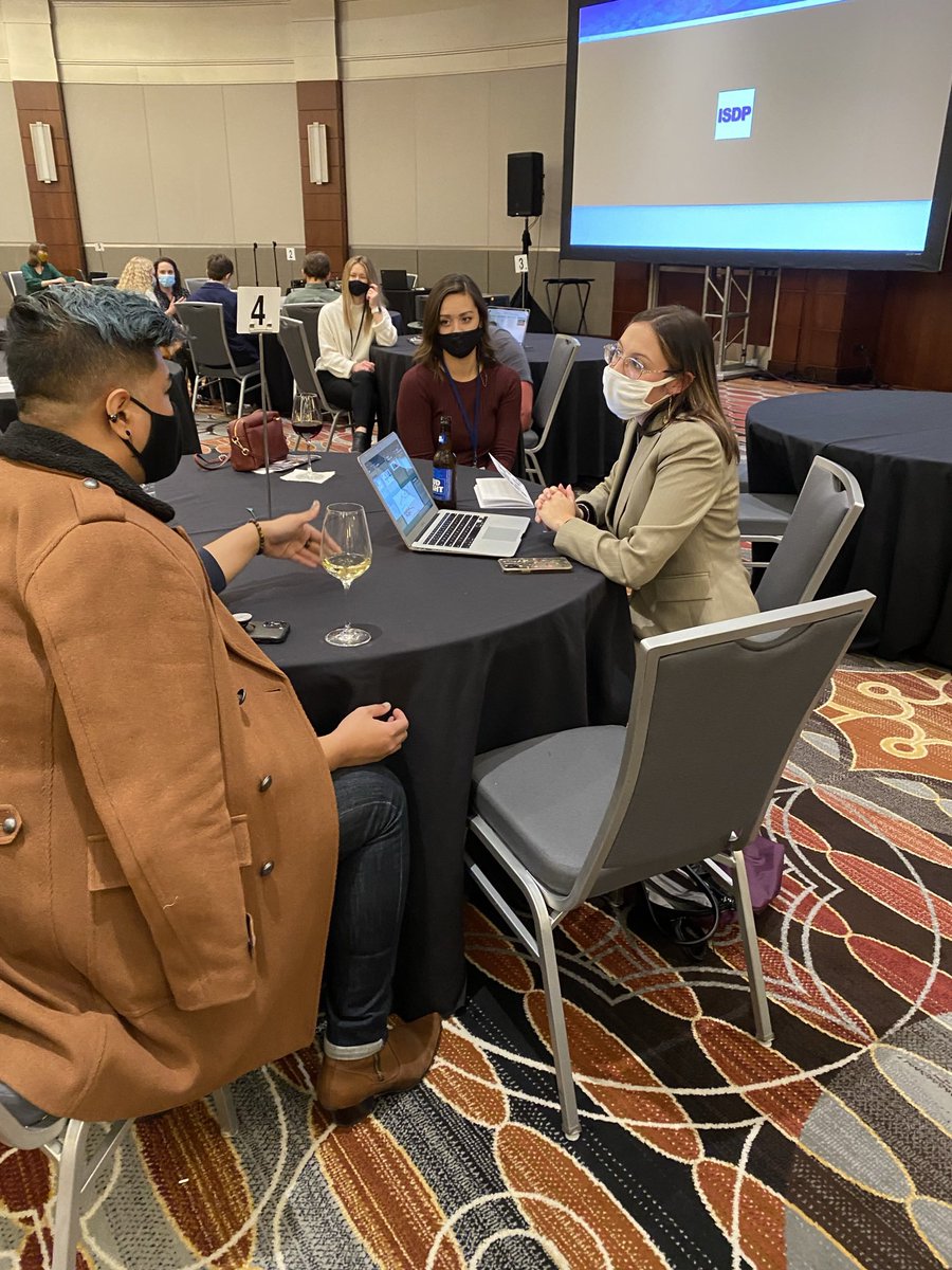 So fun to finally be at an in-person conference again for <a href="/devpsybio/">ISDP 🦋 @isdp.org.bsky.social</a> #ISDP2021 in Chicago. Though ‘hybrid’ poster sessions are still a little weird ;) …with @foreverlaureen and Abi Myers