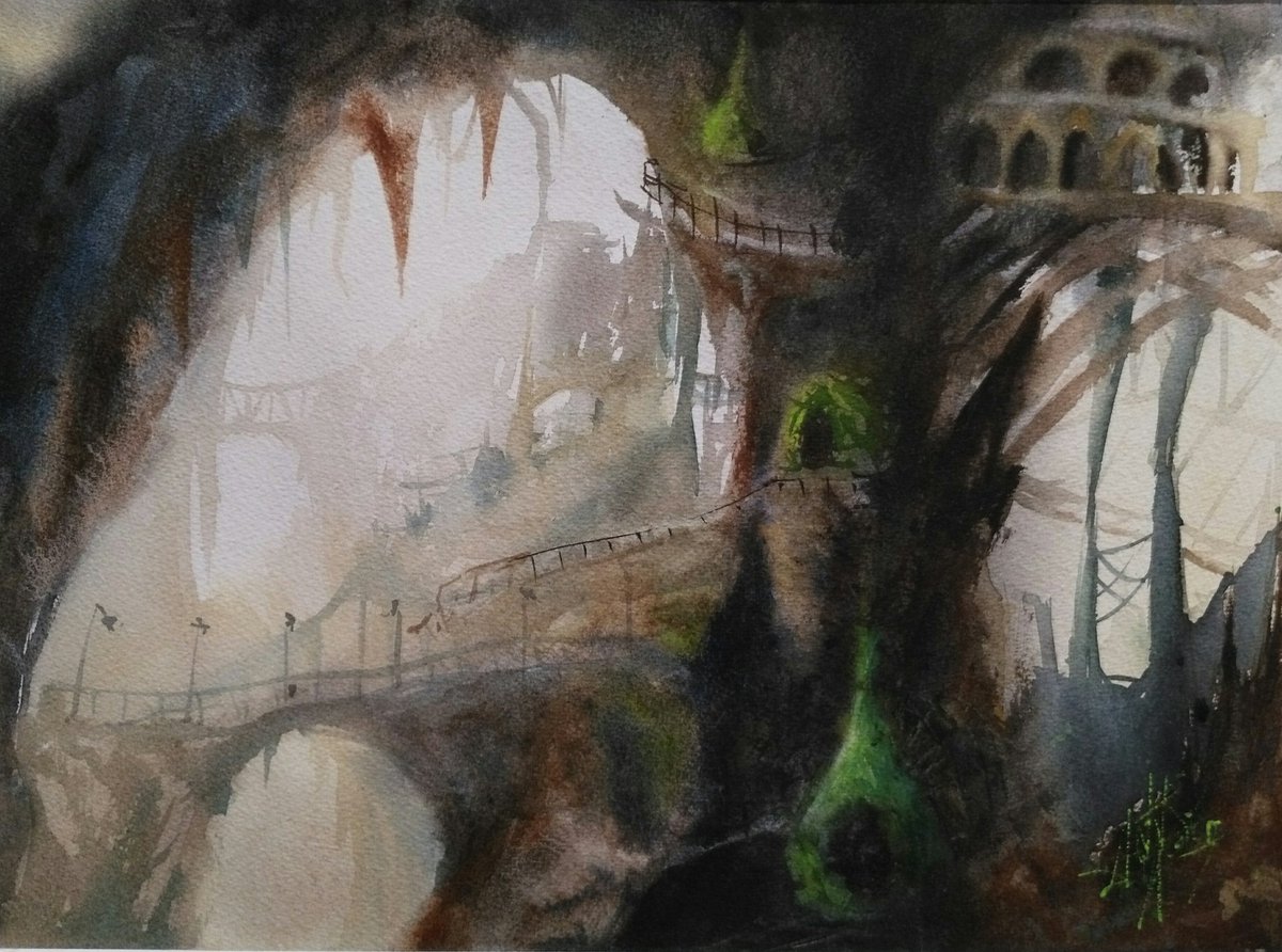 HamelinAnne's tweet photo. L'hiver arrive c'est le moment de ressortir mon plaid. Je file dans ma grotte merveilleuse. La grande hibernation débutera après ma #3emeDose de chocolat chaud.  #Watercolour #illustration #conceptart https://t.co/l6ci47sYJh