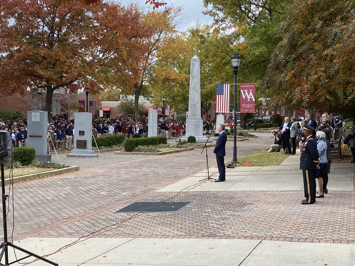 CFreer1994's tweet photo. So #WoodwardGrateful for our rich history of service to others @WoodwardAcademy as we celebrate #VeteransDay2021 and honor our GMA and @WAalumni and other veterans in our community who have protected our freedoms! @dancathy @WAPresident #WoodwardWay https://t.co/w3kLaIIUln