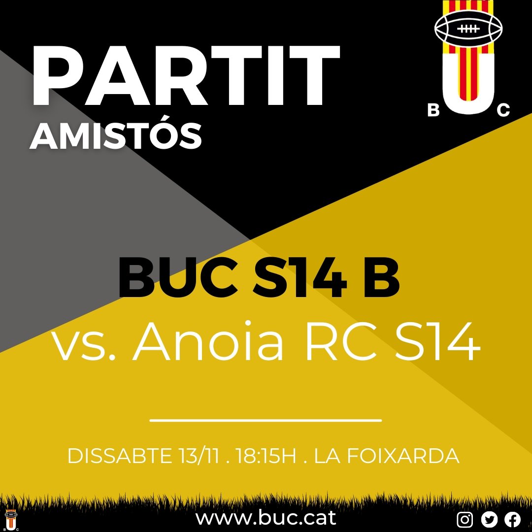 buc1929's tweet photo. Tenim a més un amistós del S14B contra @anoiarugby a casa 👌

📌 LA FOIXARDA 
📆 DISSABTE 13/11
🕑 18:15H https://t.co/sqZ64wmJap