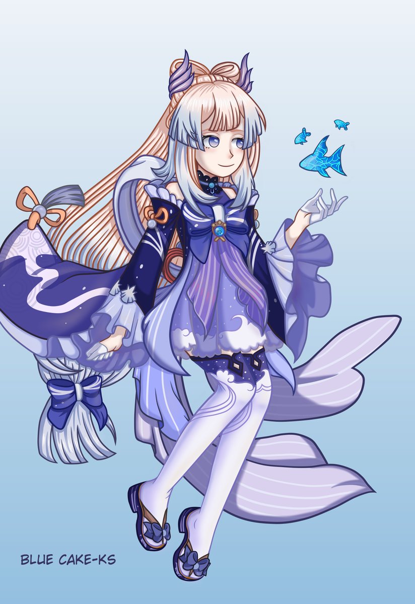 BluecakeK's tweet photo. #GenshinImapct  #redesign  #Genshin  #art #ArtistOnTwitter #kokomi #sangonomiyakokomi 
my redesign of Kokomi's suit, her shorts are breaking my brain (why are they paired with stockings, why the suit is weirdly paired) https://t.co/jOAKB0uSPl