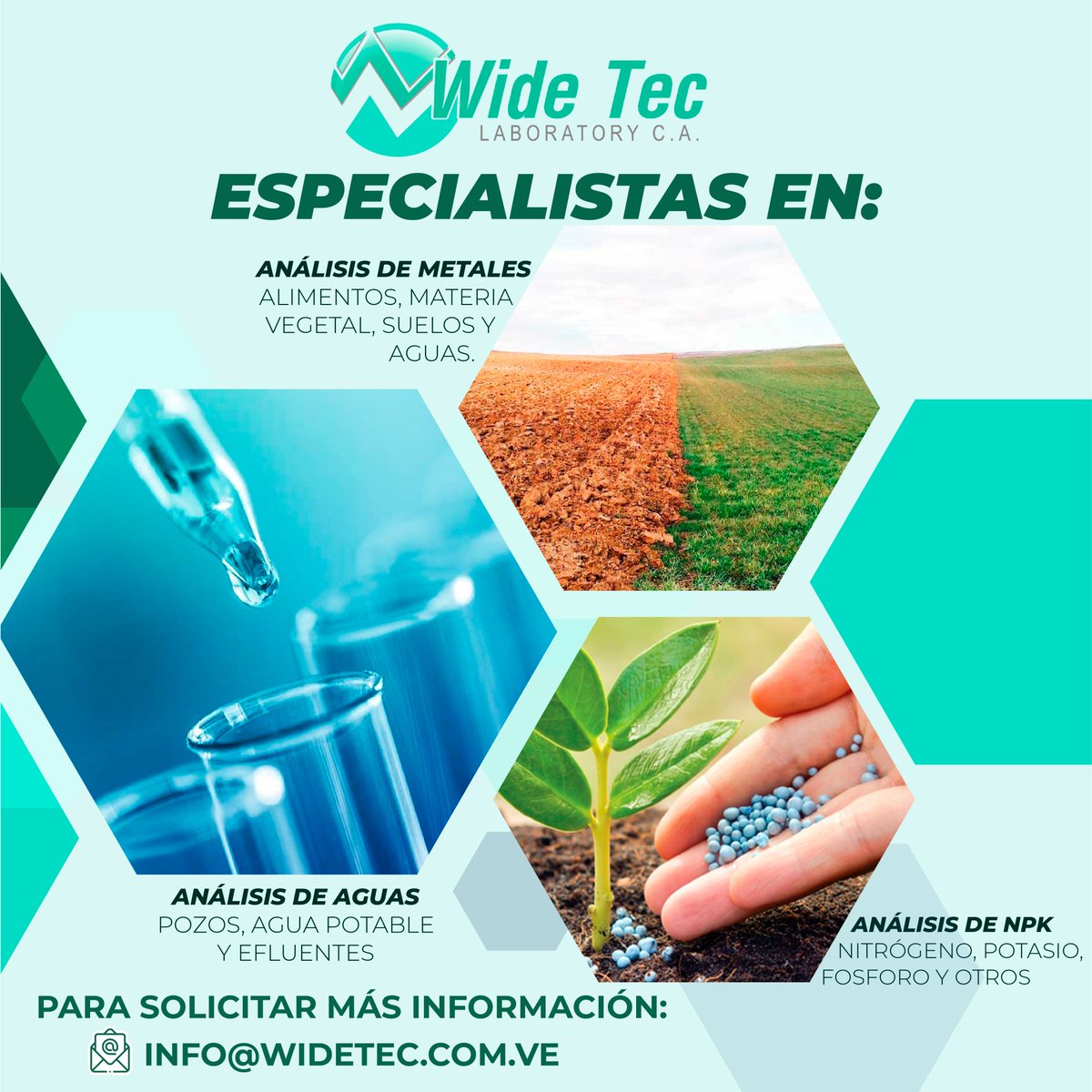 wide_tec's tweet photo. Ofrecemos servicios de análisis para agua de pozos, agua potable, efluentes, análisis de metales: alimentos, materia vegetal, suelos y aguas, análisis de NPK: nitrógeno, potasio, fósforos y más.
Móvil +58: 414-667-28-99
✉ ventas@widetec.com.ve
#Laboratorio #WideTec #Maracaibo https://t.co/e4PCf82fSw