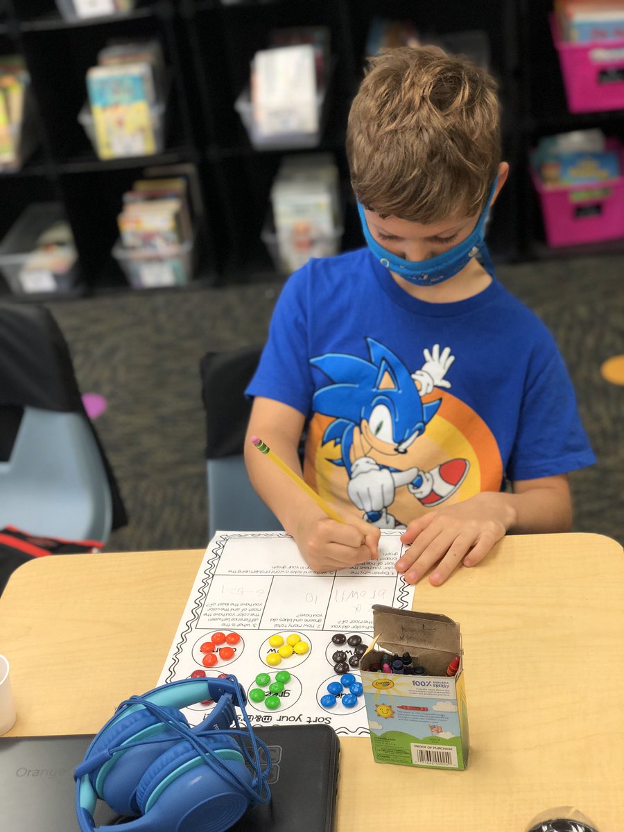 MissJohnsonUCF's tweet photo. Today we used M&amp;Ms to create a tally chart, bar graph, answer questions about the data, and write and solve our own word problem. My students were so excited and couldn’t stop saying how much fun it was! https://t.co/IOHtULPIdN