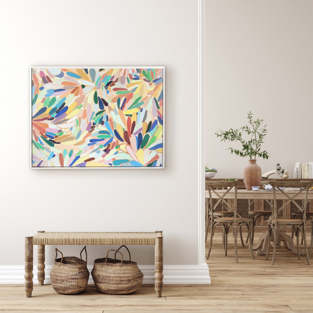 MadeandCurated's tweet photo. Pictured here, "Glen" is an abstract representation of leaves, foliage, and nature. Aeropagita V's abstract works are executed through both digital and traditional painting mediums. 
Shop it now on Made &amp; Curated https://t.co/kRG0Qog8E5