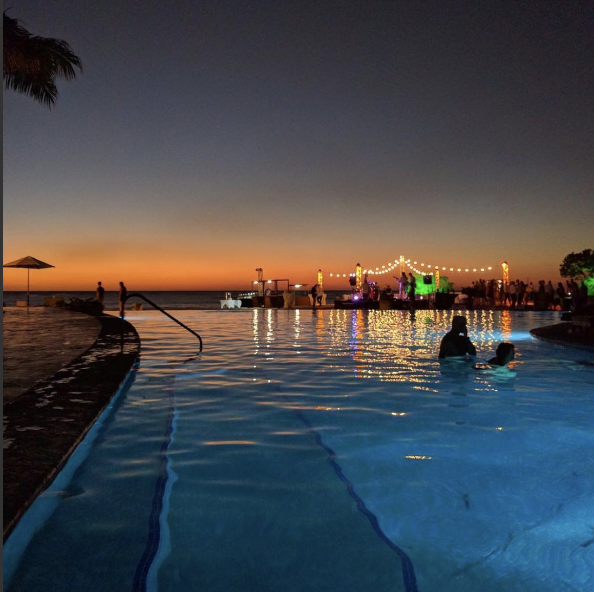 Stunning sunset at our infinity pool, the largest in Costa Rica.