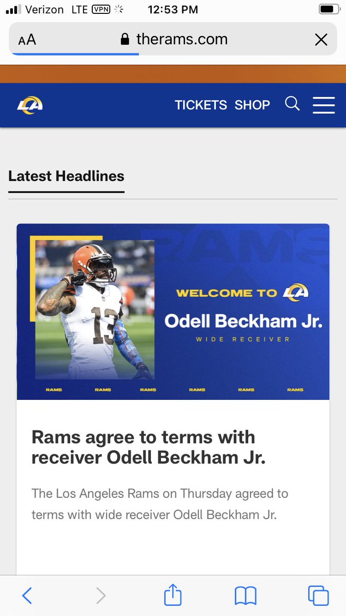 JourdanRodrigue's tweet photo. Rams also have posted on their site and sent notification - https://t.co/kYKU7PdwzJ