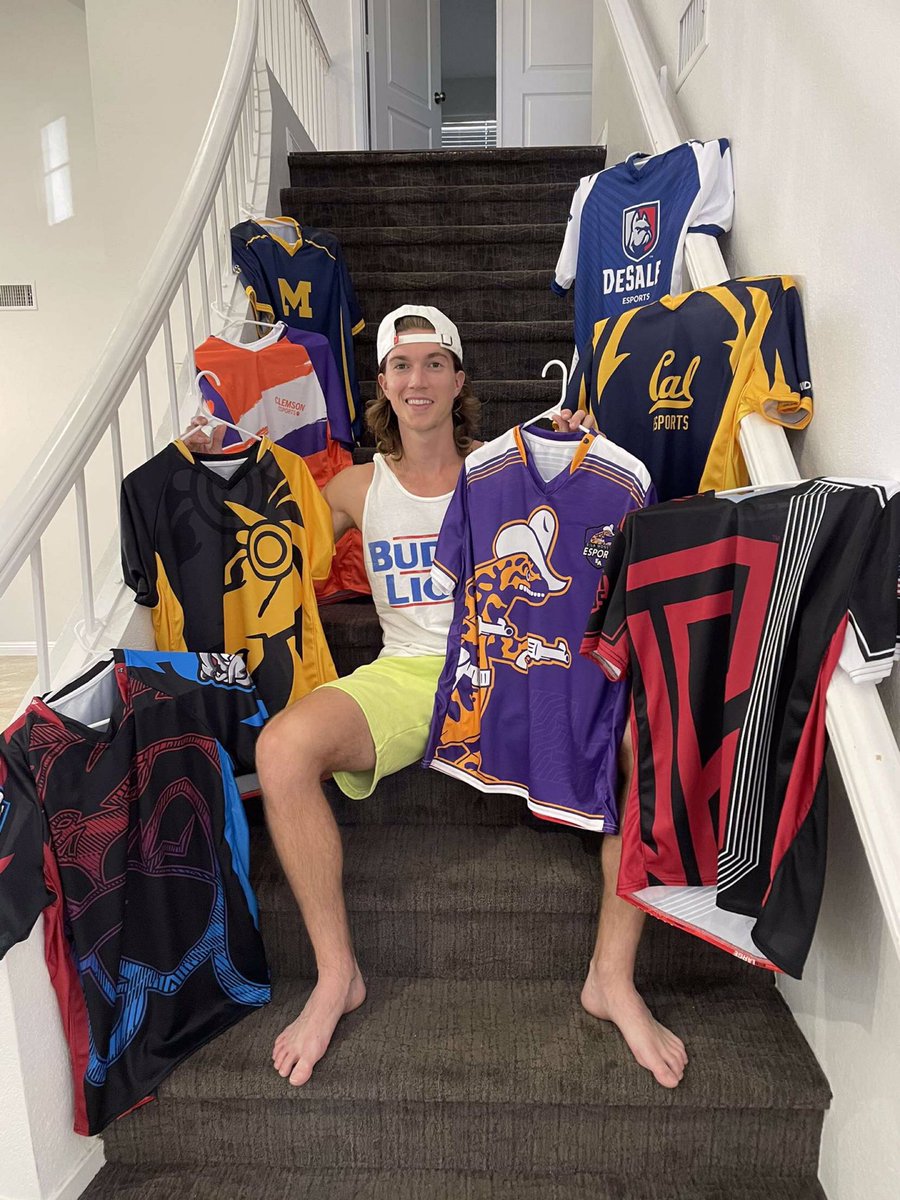 JakeSucky's tweet photo. I’m officially a collegiate Esports jersey collector https://t.co/rZ7ic2DZFc