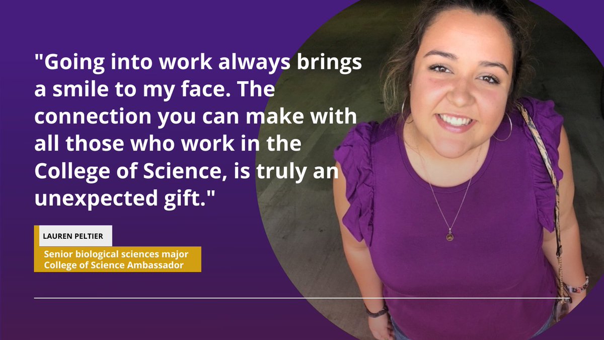 lsuscience's tweet photo. Say hi to our ambassador, Lauren Peltier! 👋 She is a senior @LSU_BioSci major, minoring in psychology.
Learn more about her and our other ambassadors on our blog: https://t.co/0enSa1UCyo
#LSUScienceStudent #GeauxScience https://t.co/yw6PtB0xX8