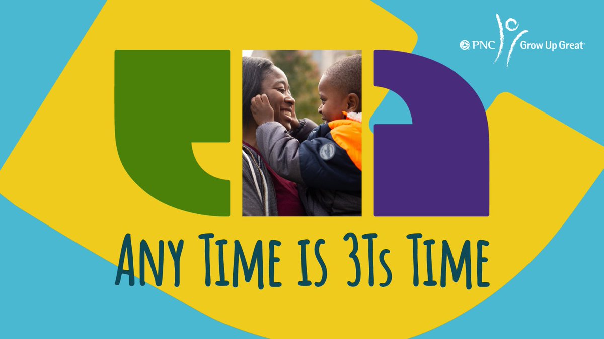 TMWCenter's tweet photo. Celebrating two years of the #AnyTimeIs3TsTime campaign!
Thanks to the support of @PNCBank and #PNCGrowUpGreat, this campaign empowers parents to #TuneIn, #TalkMore, and #TakeTurns and make the most of daily interactions.
Explore our free #3Ts tool: https://t.co/RX3s4jbtKP! https://t.co/s02KSBEpIZ