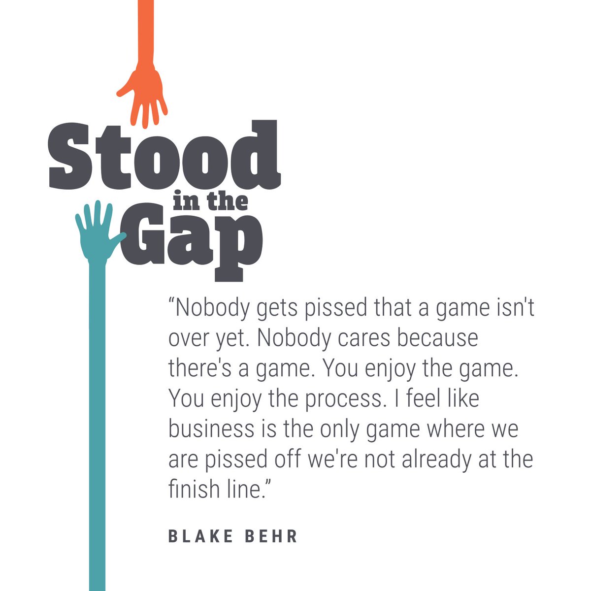 derrinslack's tweet photo. Happy Podcast Thursday!  Blake  Behr's believes ownership is what defines a leader, do you agree? Listen to his reasoning on #StoodintheGap https://t.co/nqwBcqTAqL