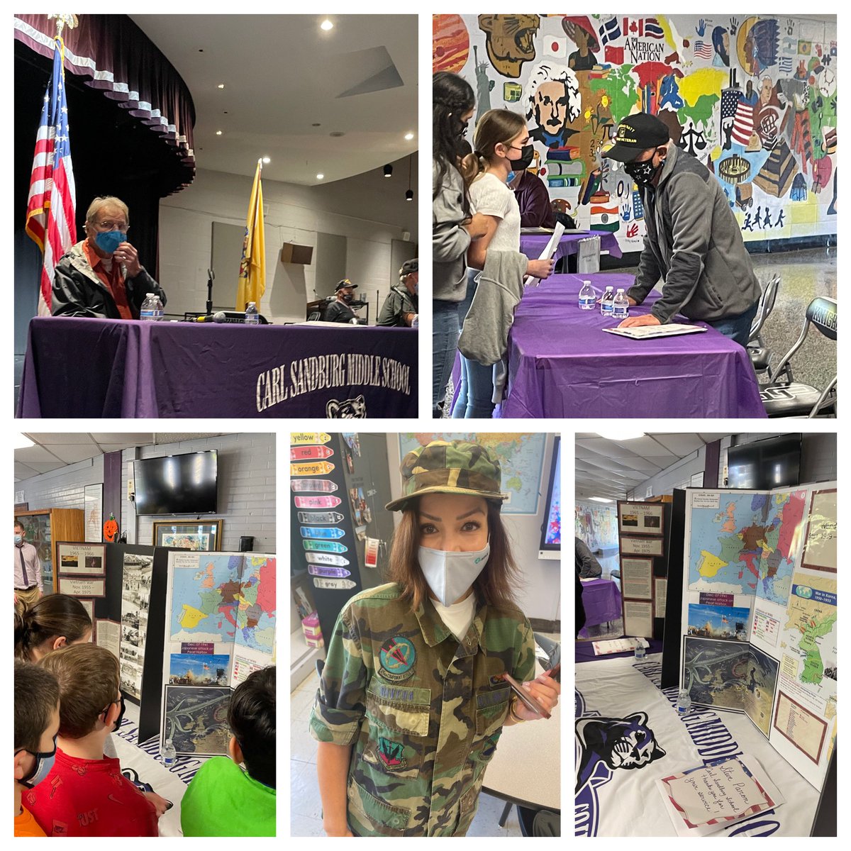 Land of the free, because of the brave. Thank you to Mrs. Bracken &amp; Mr. LoNigro for putting together a Veteran’s Day Fair. 🇺🇸🇺🇸🇺🇸#sandburgstrong