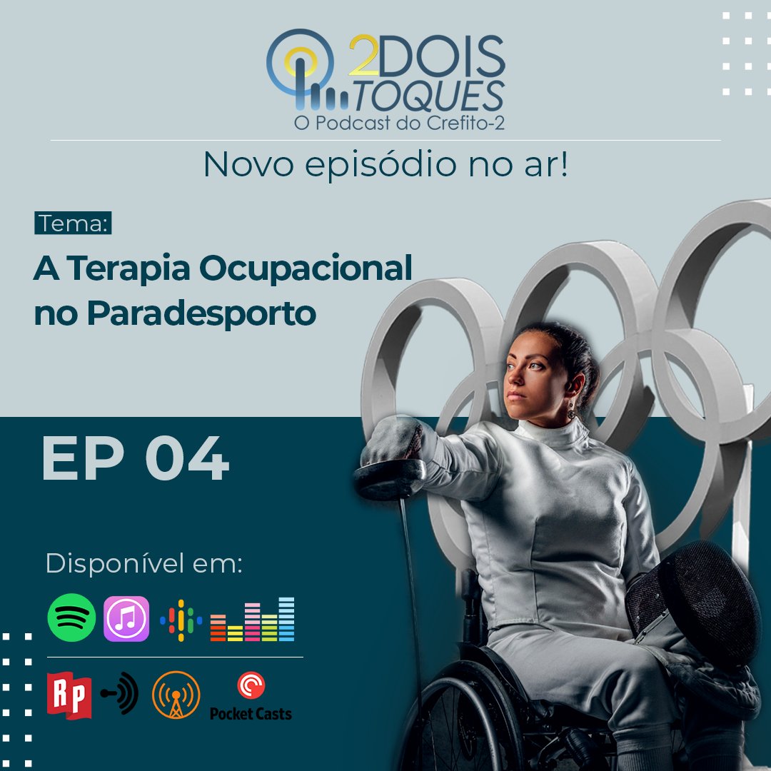 Crefito2's tweet photo. Está no ar mais um episódio do nosso podcast, com o tema: A Terapia Ocupacional no Paradesporto.
⠀
Acesse https://t.co/xUQPyQso3d para ouvir ou escolha o serviço de streaming de sua preferência.
⠀
#Crefito2 #DoisToques #PodcastCrefito2 #TerapiaOcupacional https://t.co/hwxne7kPCU
